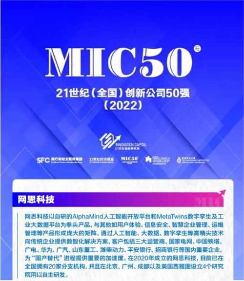 奧力給！網(wǎng)思科技首登全球知名榜單，榮膺21世紀(jì)全國(guó)創(chuàng)新公司50強(qiáng)
